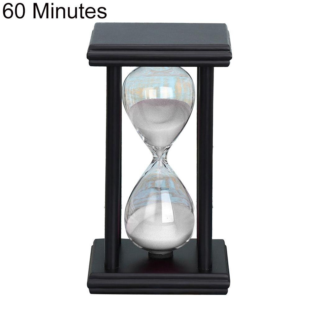 45/60Min Houten Zand Klok Zandloper Zandloper Timer Keuken School Home Decor: Black  White 60 Min