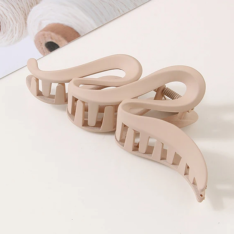 Grampo de Cabelo Tubarão Ondulado 13CM - Pinça Acrílica Fosca/Transparente para Mulheres e Meninas Acessórios de Cabelo: CINZA