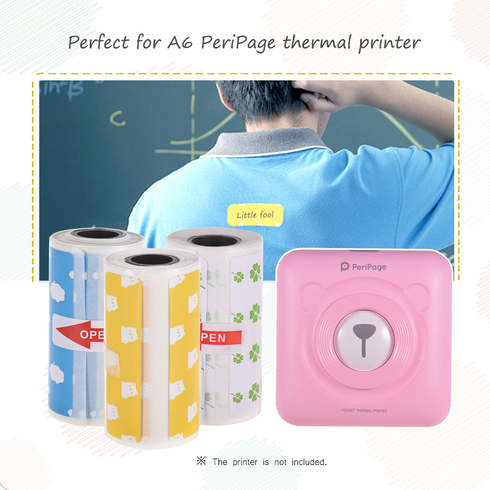 3 ruller direkte termiske etiketter rulle 57*30mm stærk klæbemærkat klar udskrivning til peripage a6 lomme bt termoprinter