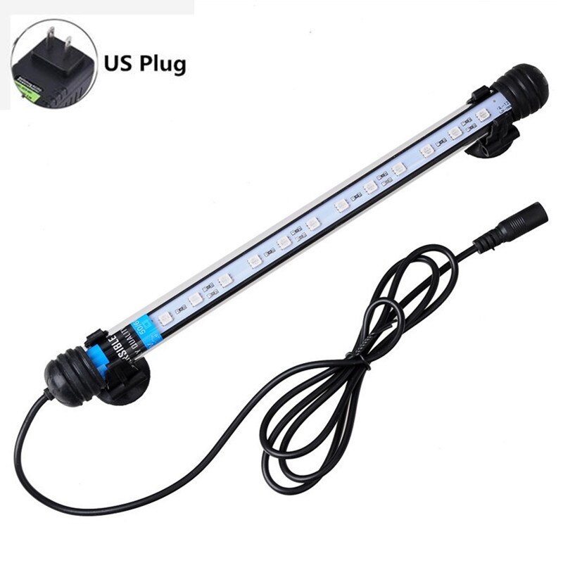19CM RGB Remote Control Aquarium LED Lighting Fish Tank Arowana Amphibious Submersible Lamp Aquarium Holder Luminaire Waterproof: US Plug