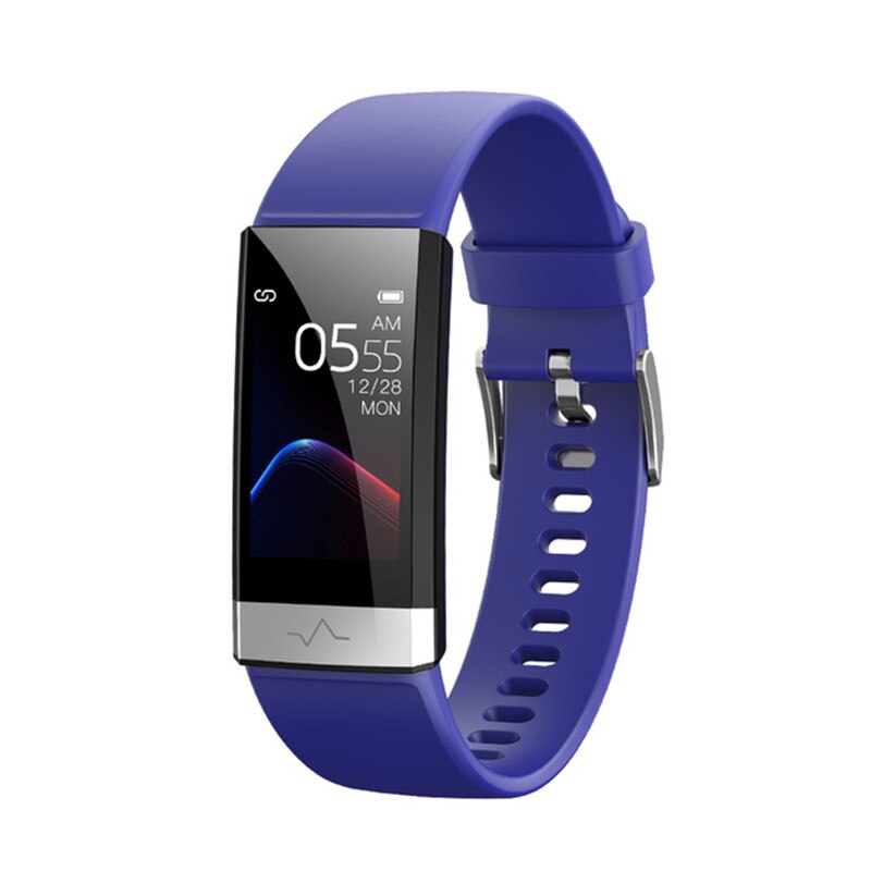 V19 Braccialetto Intelligente ECG + PPG Frequenza Cardiaca Misuratore di Pressione Sanguigna di Ossigeno Monitoraggio del Sonno Bluetooth Inseguitore di fitness Astuto Della Vigilanza: Blu