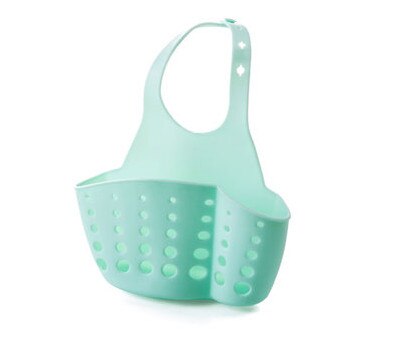 Kitchen Hanging sink Drain Basket Storage Drain Bag Cleaning Brush Toothbrush Holder Soap Sponge Drain Rack Sucker Storage Tool: Blue