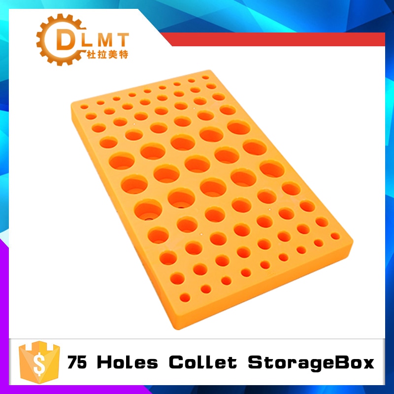 ER Collet Organizer for CNC Machining Center ER11 ER16 ER20 ER25 ER32 Collet Storage Box 75 Hole Hard Plastic Box