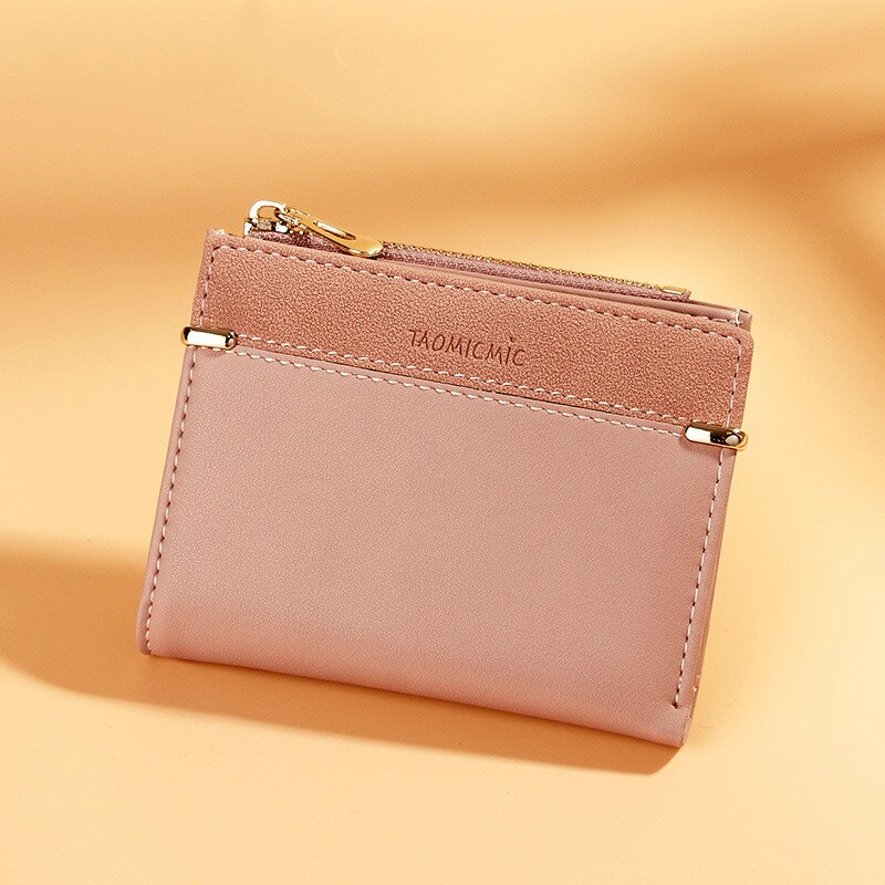 Women Short Wallets Coin Purse Multi-card Position Solid Color Wallet Buckle Zipper Ladies Wallet Standard Wallets