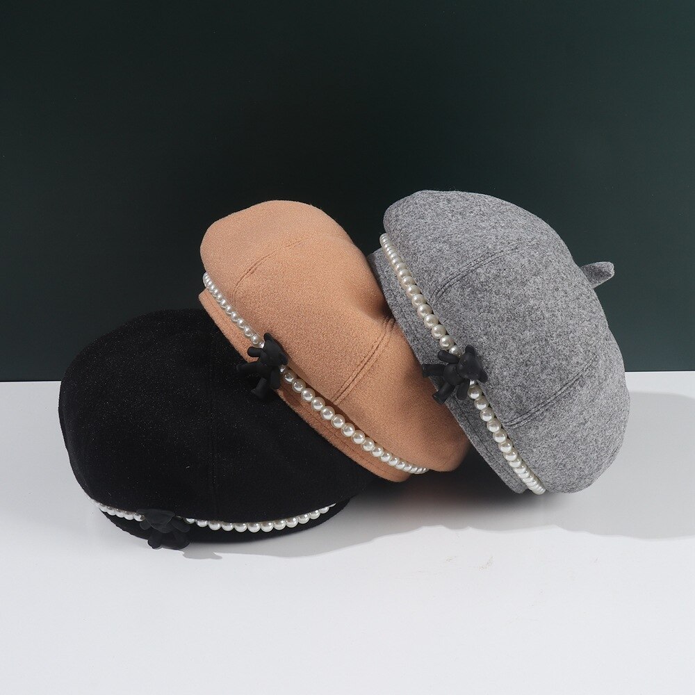 Winter Baret Meisje Mooie Cartoon Beer Parel Schilder Han Editie Kinderen Doek Cap, Mode Hoed