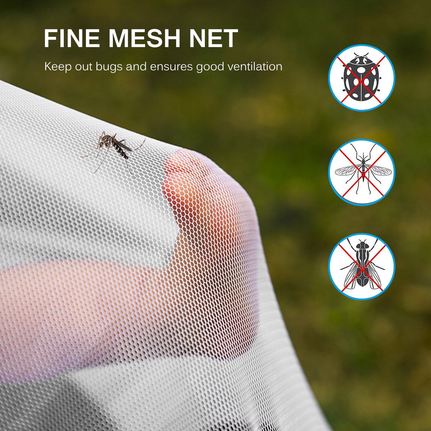 Lätt Vitt Camping Myggnät Tält Skydd Mot Insekter Utomhus Anti-mygg Insekt Mesh Tält Nät Hållbart Tält Nät