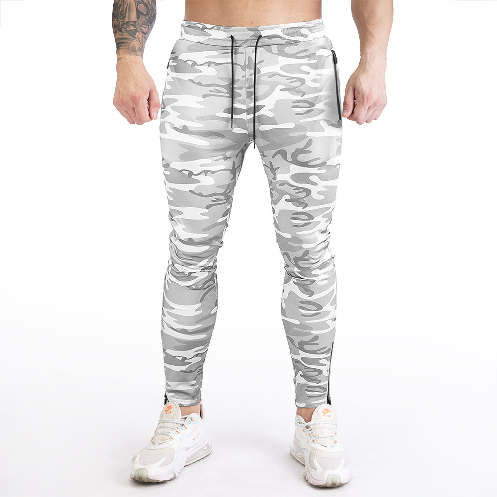 Camo Running Jogging Broek Mannen Joggers Fitness Workout Joggingbroek Slim Fit Sport Broek Mannelijke Gym Training Broek Sportkleding: White Camo / L