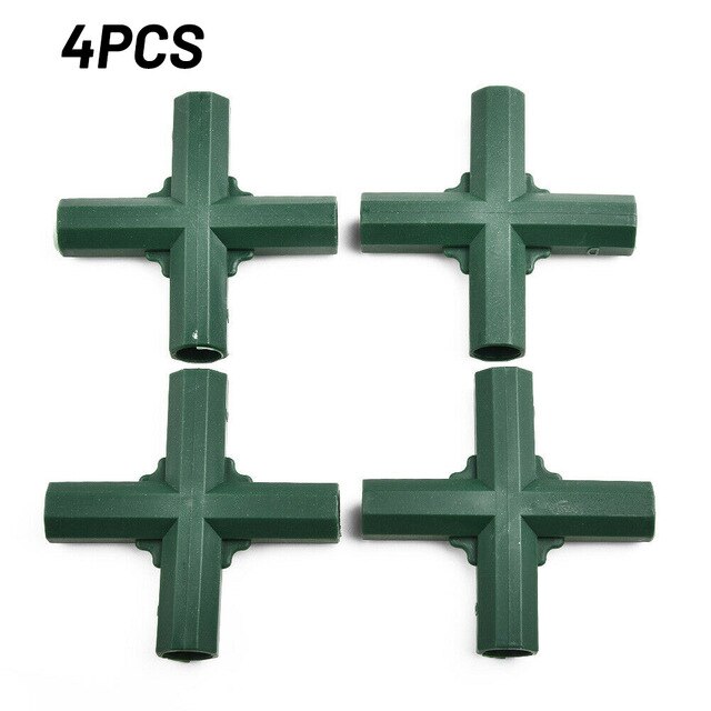 Conector de empalme de PVC para invernadero, soporte estable de alta resistencia, adaptador de 3, 4 y 5 vías, para jardín, 4 Uds.: D