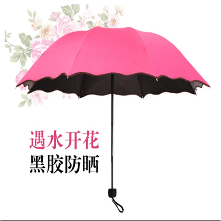 sunny umbrella Travel Parasol Folding Rain Windproof Umbrella Folding Anti-UV Sun/Rain Umbrella folding mini: rose