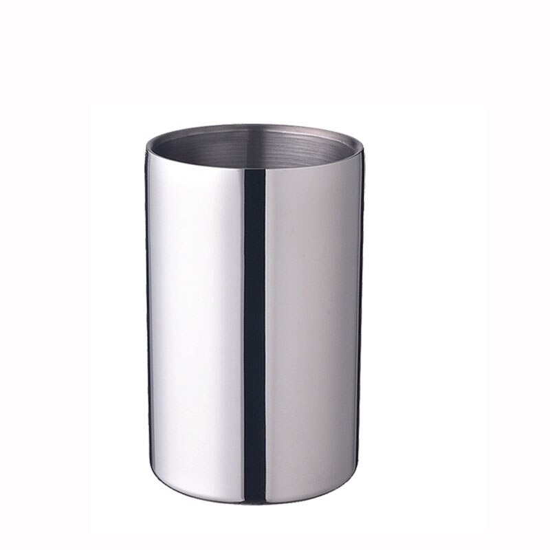 Stainless Steel Ice Bucket Portable Thicken Double Wall Insulated Bucket with Lid Wine Barrel Champagne Cooler Bar Tools: B