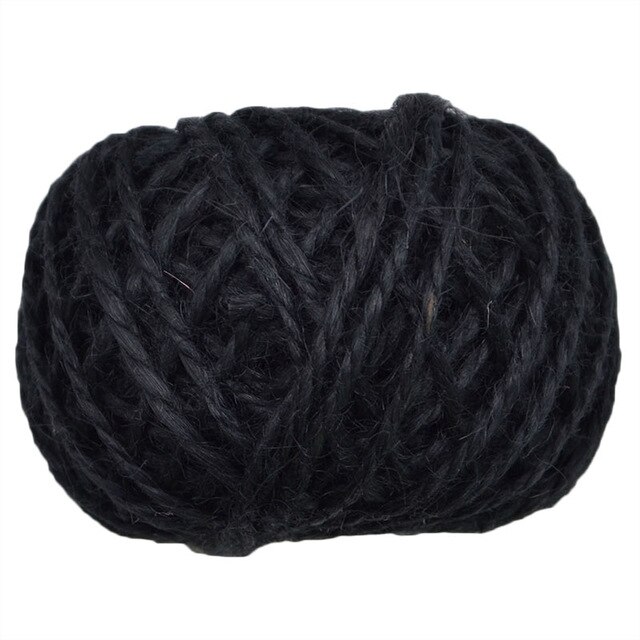 50M Natural Hemp Rope Jute Twine Cord Hemp Rope String Packing Strings Christmas Event & Party Supplies Hemp Rope: Black