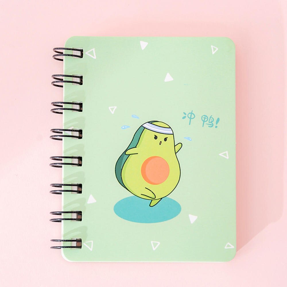 Cartoon Mini Flipable Draagbare Spoel Notebook Leuke Avocado Losbladige Notepad Dagboek Schoolbenodigdheden Briefpapier Kids: C