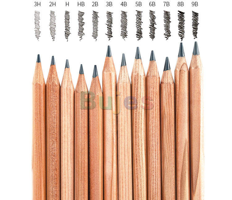 Conjunto de lápis de desenho a base de carvão para desenho, caixa de ferro profissional, 7001-12tn 3h-9b