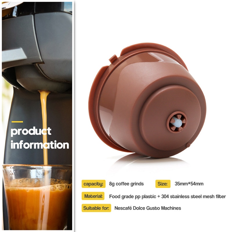 Cápsulas de Crema de 4 Generación, cápsulas de café Dolce Gusto, cápsulas de filtro, cestas reutilizables para goteo de café