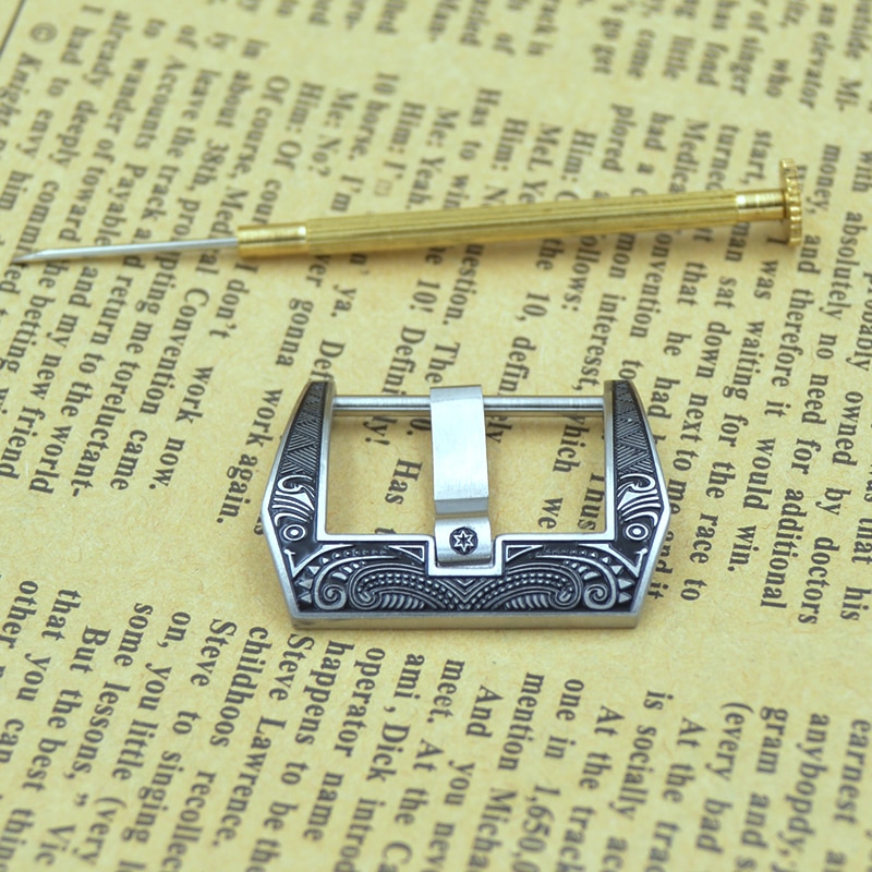 18mm 20mm 22mm 24mm 26mm massief roestvrij staal zilveren herenhorlogeband sluiting retro metalen leren horlogeband riem gesp riem