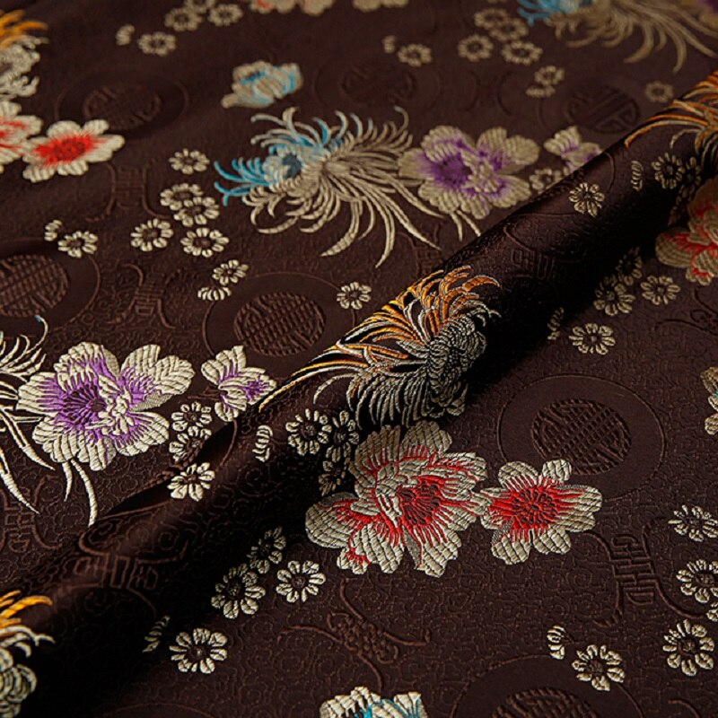 Tissu de vêtement en brocart tissu jacquard en brocart matériau de chrysanthème en soie multicolore pour cheongsam et kimono: 3