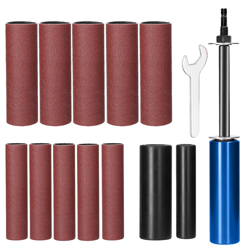 Varilla de lijado para lijar madera, Metal, plástico, vidrio, piedra, Mini lijadora de banda, accesorio de taladro eléctrico, conversión de taladro eléctrico de litio: Azul