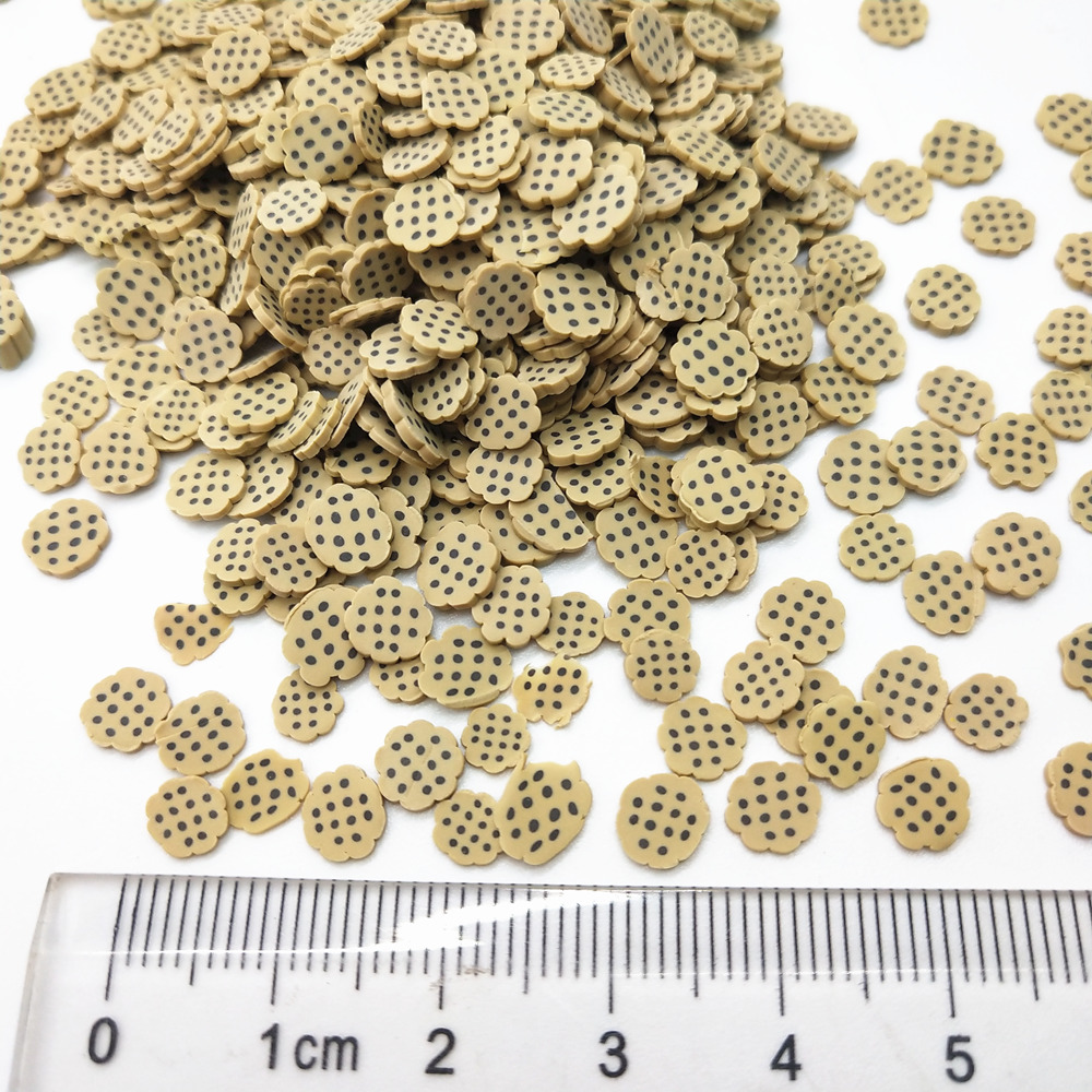 20g 1cm store brune kiks polymer ler småkage skiver til gør-det-selv kvinder håndværk plast klei mudder partikler: Kiks 5mm