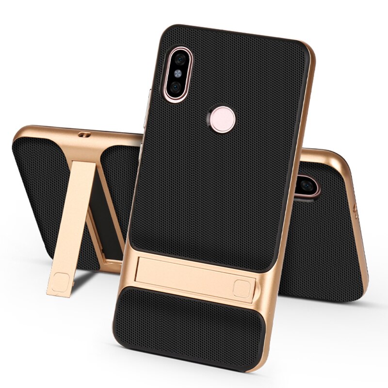 Coque de protection complète pour Xiaomi, compatible modèles Redmi Note 5 Pro, Note 5 Pro, Version globale, avec béquille arrière: Redmi Note 5 Pro / Royce Gold