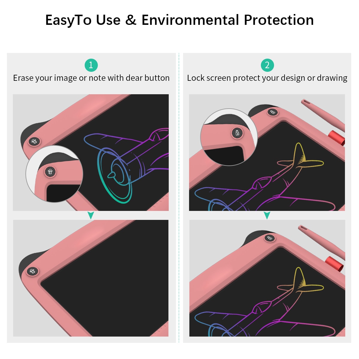 Enotepad LCD 9 Inch Digital Portable Electronic Drawing Tablet Ultra-thin Boards For Kids Painting Intelligent Exploitation