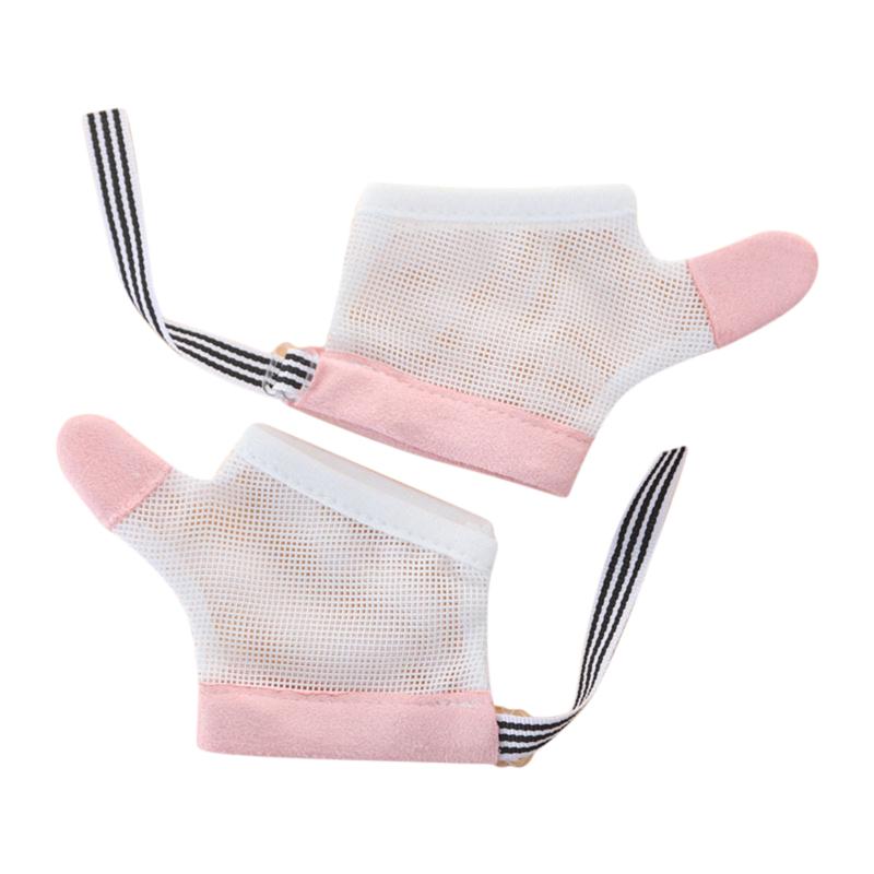 1 Pair Children Infant Anti Biting Eat Hand Protection Gloves Baby Prevent Bite Fingers Nails Glove For Toddle Kids Harmless Set: pink for thumb L