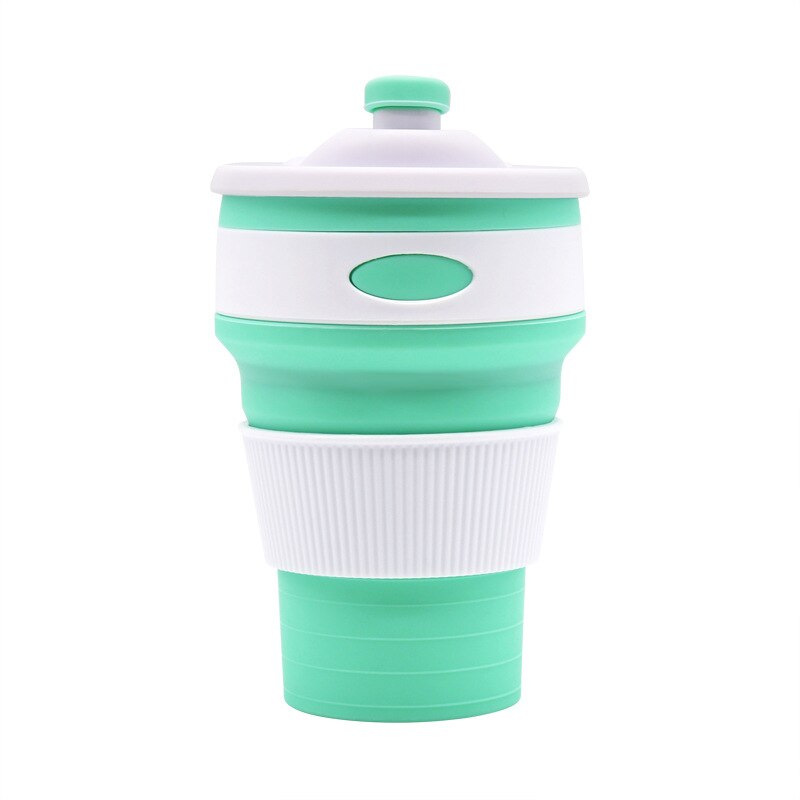 350ml opvouwbare koffiekopjes draagbare sportcompressie buiten intrekbare waterkoker anti-verbranding: Donker kaki