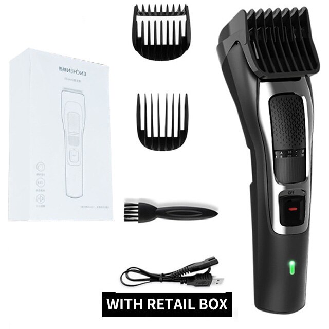 Enchen Elektrische Tondeuse Usb Oplaadbare Wasbaar Professionele Tondeuse Kapsel Elektromechanische Clipper Voor De Man: Black