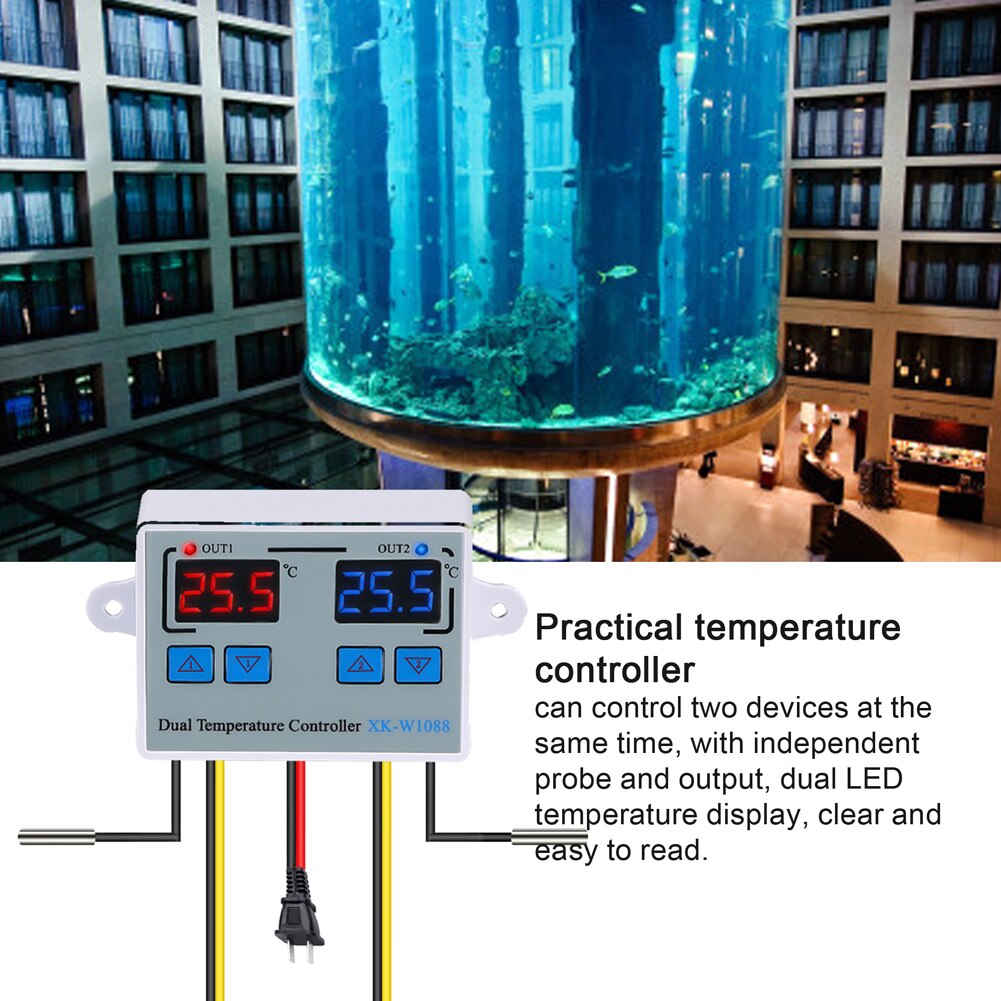 XK-W1088 Temperatur Regler LED Celsius Thermostat Regler Heizung Kühlung Temperatur Kontrolle für Kühler Heizung Aquarium