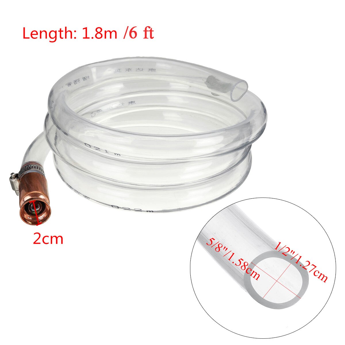 Portable 5/6Ft Self Priming Syphon Pump Hose Liquid Water Fuel Oil Petrol Gasoline Transfer Tube Self Shaker Siphon Safety Pump: 6Ft 180cm