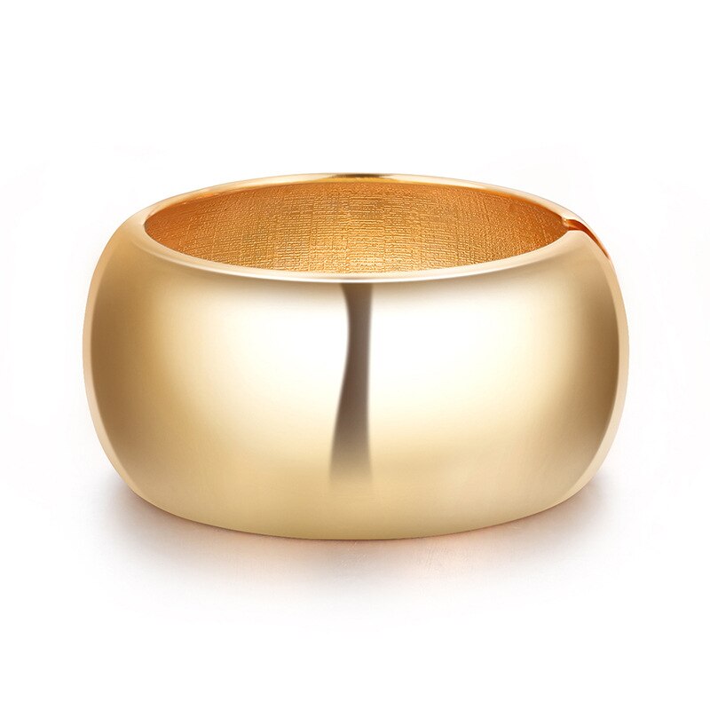 Eenvoudig Smooth Lichtmetalen Manchet Armbanden Voor Vrouwen Statement Sieraden Klassieke Grote Bangle Manchette Punk Accessoires: Gold