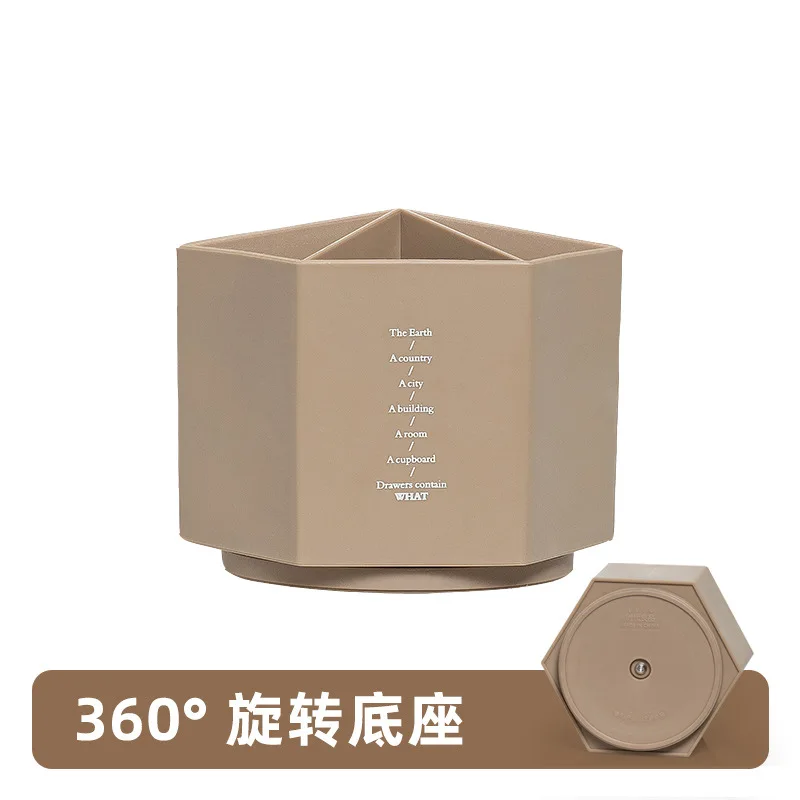 Desk Organizer Accessories Pen Holder Desktop Hexagon Pencil Pot Large Capacity Stationery Storage Box Escritorio: Yellow