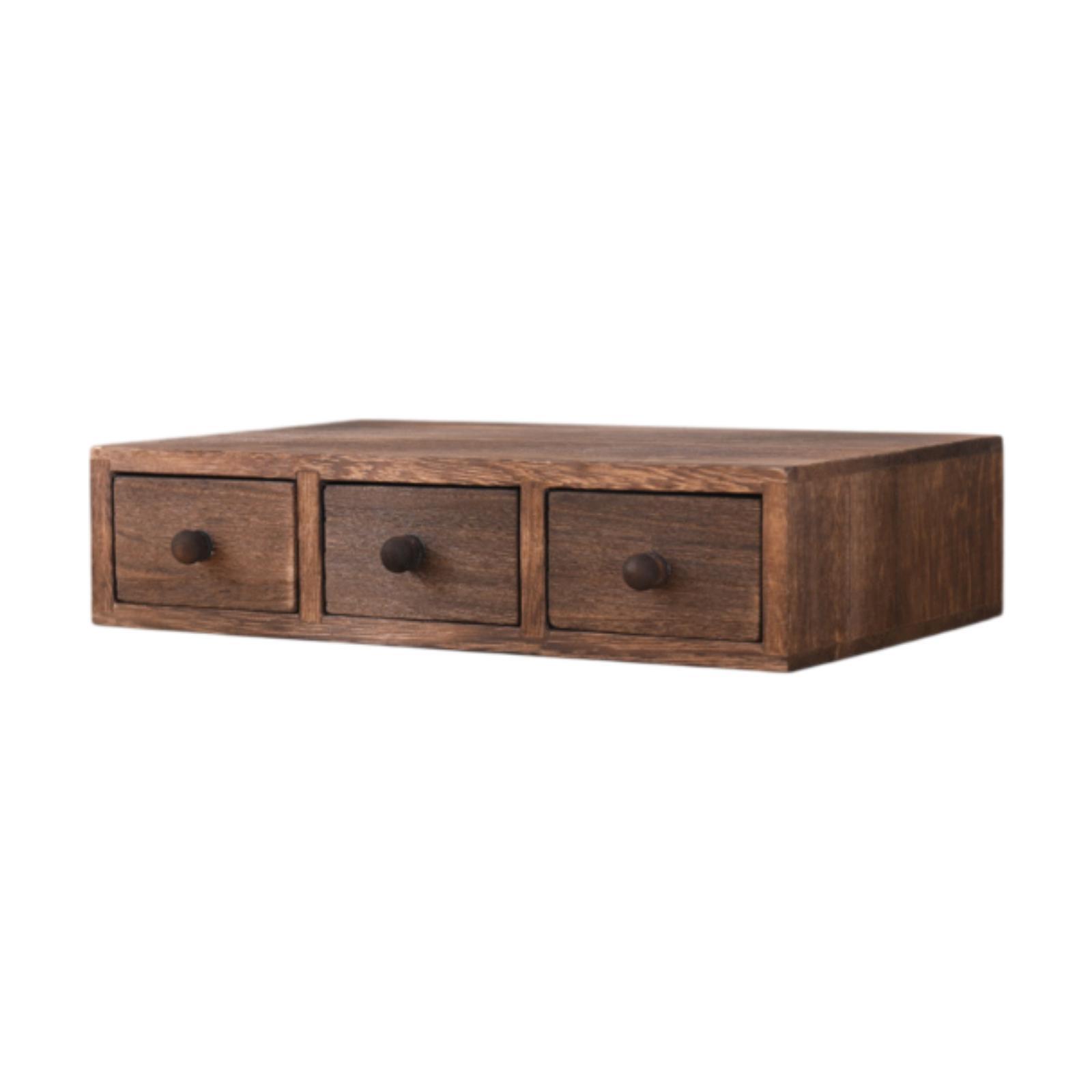 Desktop Organizer met lade Houten tafelkast voor kaarten, postzegels, rekeningen