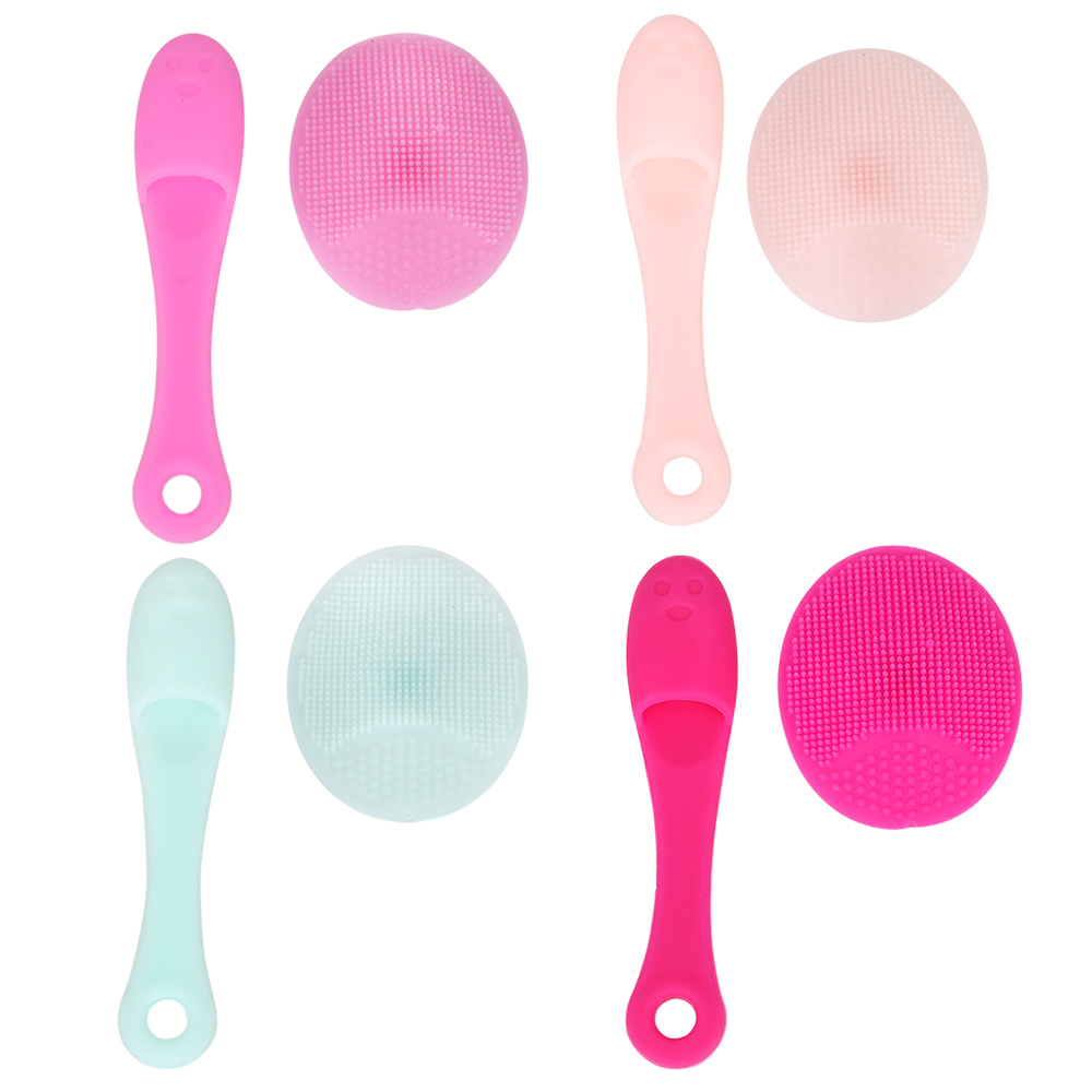 2 piece/set Facial Exfoliating Brush Soft Silicone Skin SPA Scrub Cleanser Tool Face Cleaning Pad