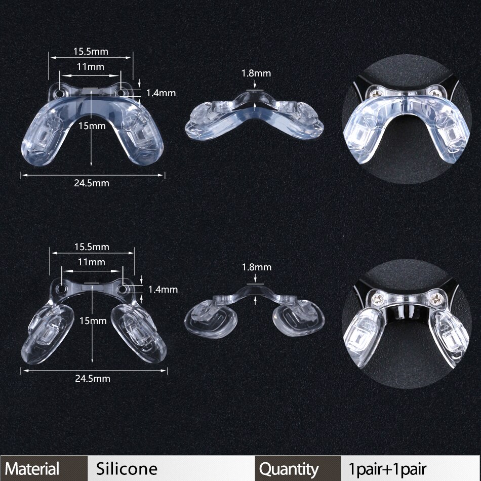 Brillen Zadel Brug Bril Brug Riem Neus Pads Zachte Siliconen Anti-Slip Nosepads Schroef-In Bril Neus stuk: C-2 1p C-3 1p