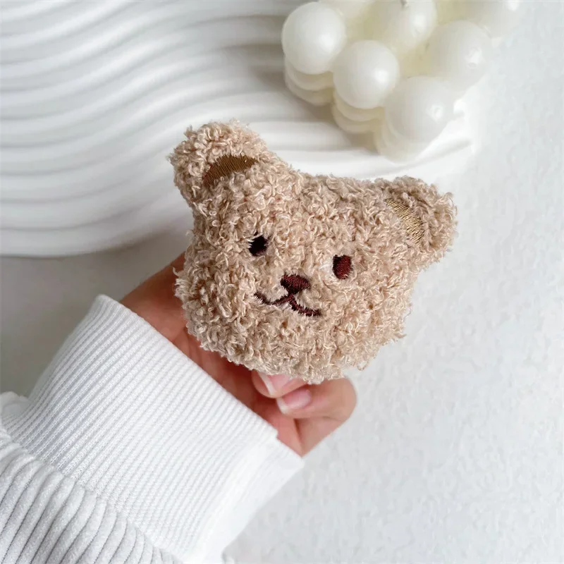 Cute Bear Fur Funny Fluffy Plush Folding Grip Phone Holder for IPhone Samsung Support Tok Socket Pocket Finger Griptok Stand