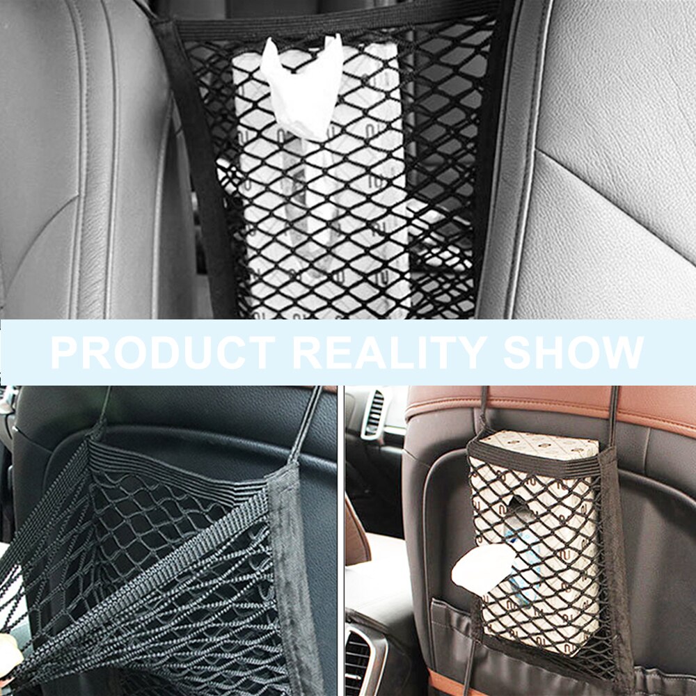 Auto Organizer Netto Kofferbak Netten Auto-interieur Rugleuning Elastische Mesh Bagagenet Auto Styling Opbergtas Pocket Organizer 30*25Cm