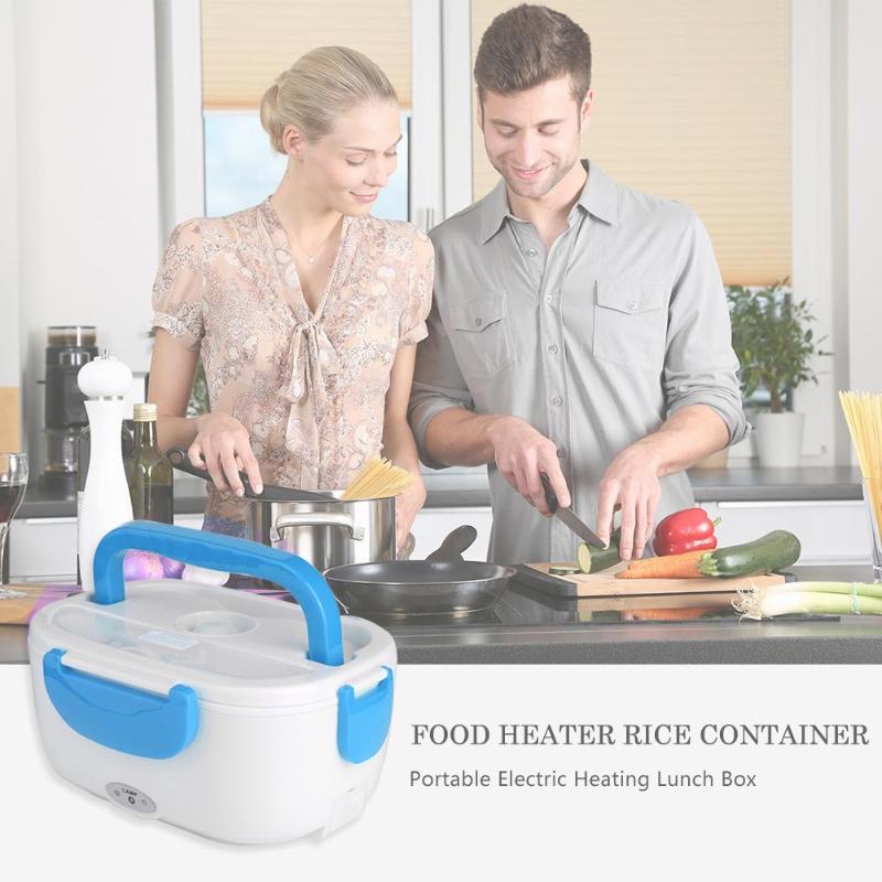 Portable Electric Heating Lunch Box Food Heater Rice Container Multi-functional Food Heater Box for Home Car 1.05L