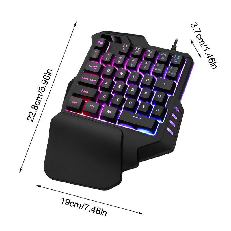 One-hand Gaming Keyboard Portable One Hand Mechanical Wired Gaming Keyboard