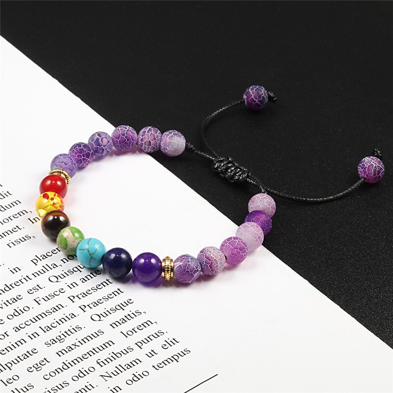 Mannen Vrouwen 7 Chakra Kralen Armbanden Armbanden Healing Tijgeroog Steen Chakra Gebed Charme Boeddha Armband Verstelbare Sieraden