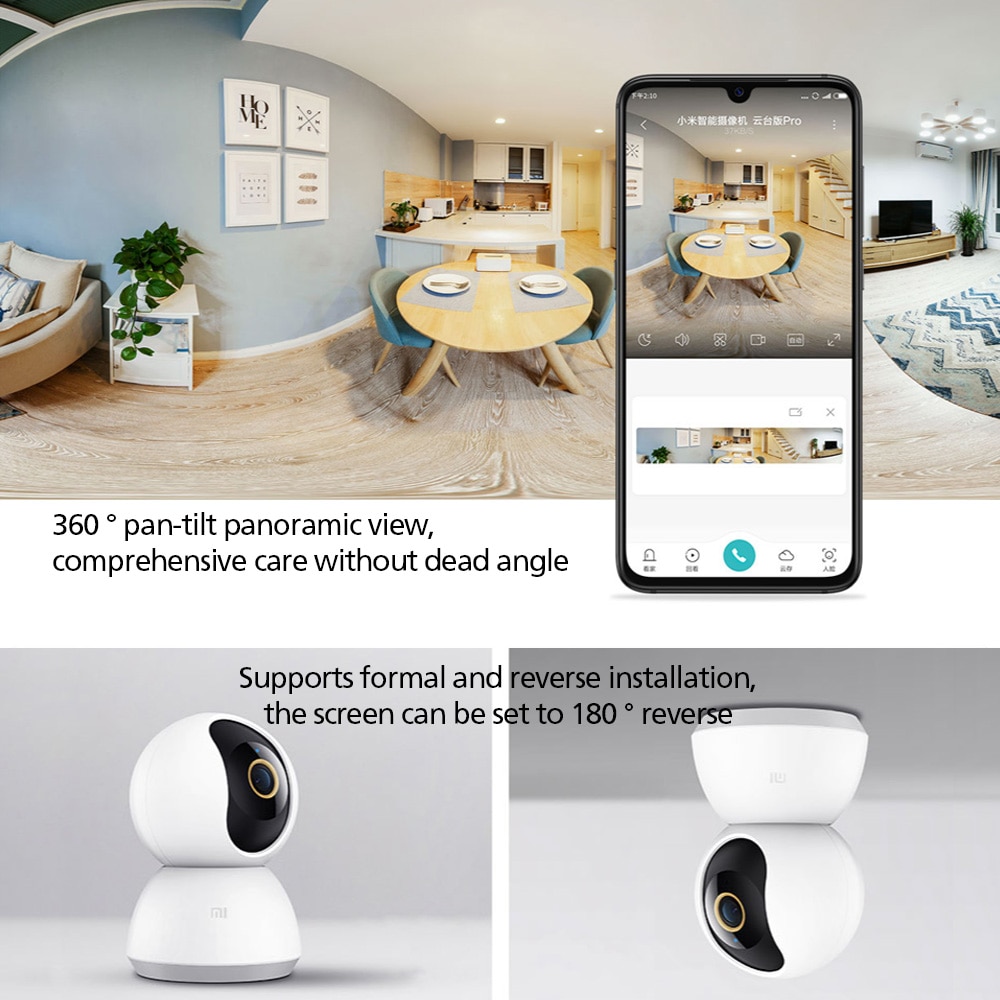 Xiaomi Mijia Smart Camera 2K 1296P Ultra HD F1.4 WiFi Pan-tilt Night Vision 360 Angle Video IP Webcam Baby Security Monitor