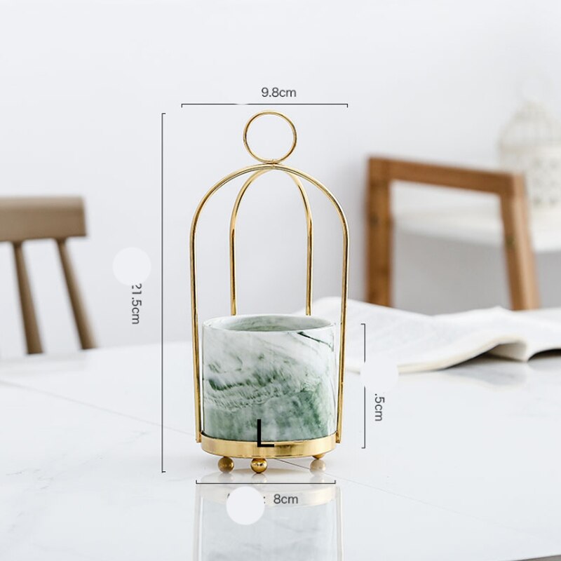 Blume Vasen Keramik Metall Obst Gabel Lagerung Krug Fleisch Anlage Dekoration Topf Mini Kreative Schreibtisch Ornament Heimat Dekor Handwerk Gläser: Grün