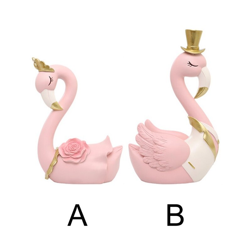 Symbole de Couple de flamands roses de cygne nordique, décoration créative pour la maison, salon, chambre à coucher, décoration de Table
