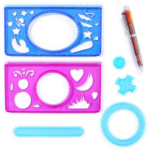 Spirograph Drawing set Designs Interlocking Gears&amp;Wheels Baby's Art Early Educational Painting Kit With 1pc Colorful Pen toys: 3332-5 set