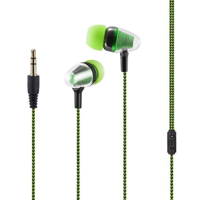 Kabelgewicht für subwoofer-kopfhörer, in-ear-kopfhörer mit geflochtenem kabel, weizendraht-ohrstöpsel für smartphones und android-handys