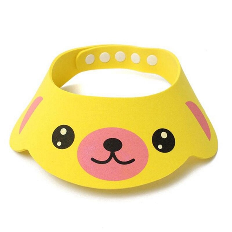 Kids Bath Visor Hat,Adjustable Baby Shower Cap Protect Shampoo, Hair Wash Shield for Children Infant Waterproof hair cap: Yellow