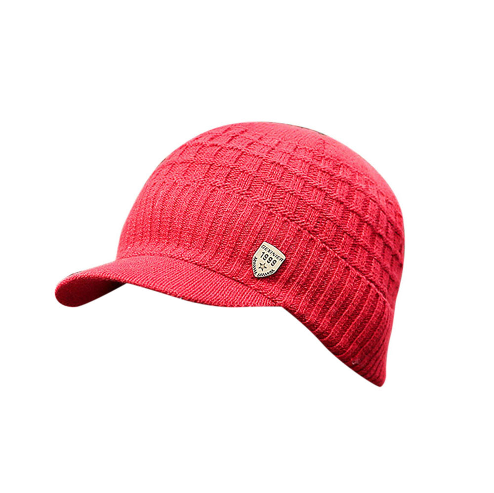 Männer warm ausgebeult Weben Baseball mütze Häkeln Winter Wolle betroffen Ski Mütze Kappen Hütte: rot 