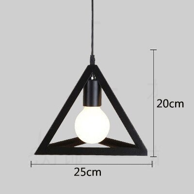 Retro industriel geometrisk sort led jern pendellamper indendørs belysning korridor restaurant soveværelse sengekasse hængelampe: L