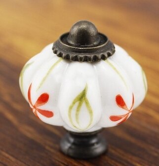 5Pcs Keramische Pumpkins Keuken Kast Kast Kledingkast Lade Handvat Dresser Deur Trekt Met Schroef Meubels: P04J33