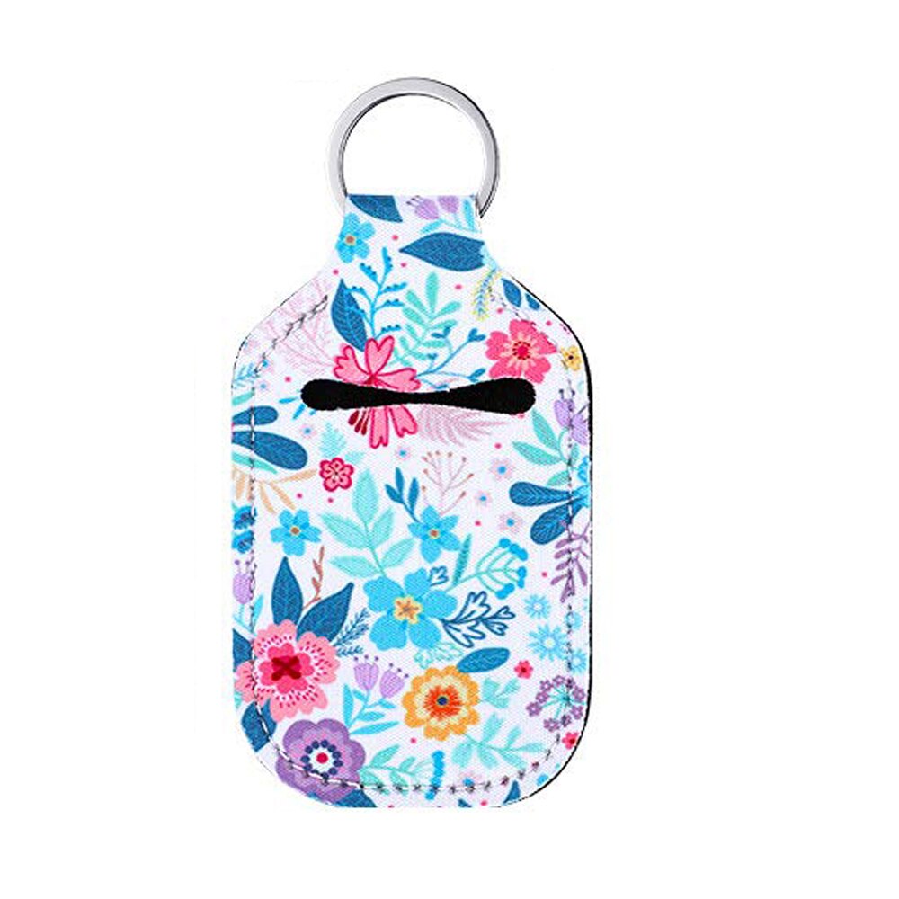 1PC Travel Neoprene Sanitizer Bottle Holder Bags with Keychain Key Rings Hand Soap Bottle Holder Cover Reusable for 30ml Bottles: XS14