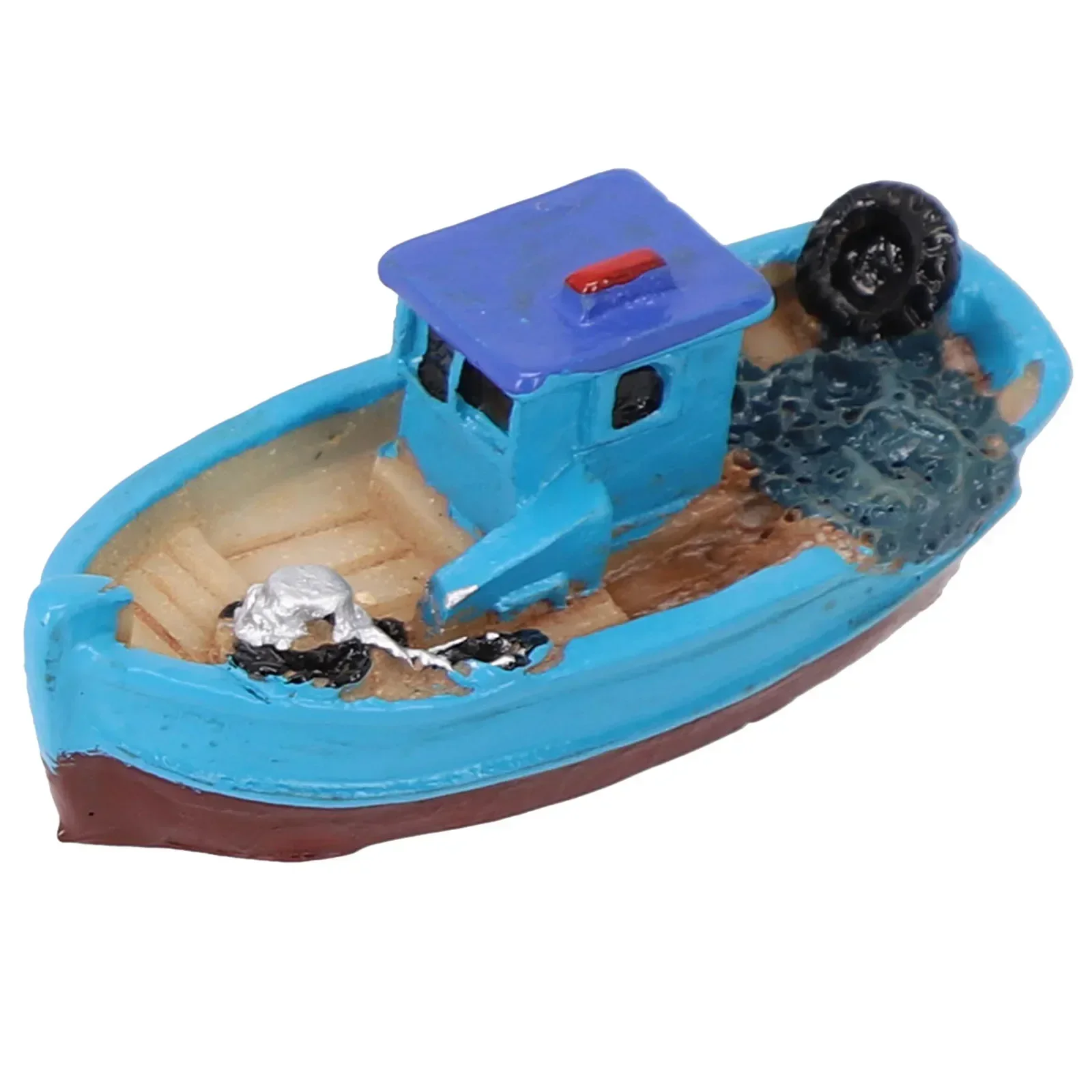 Decoración de mesa artesanal para el hogar, modelo de barco de pesca de 2x3x5cm, Mini modelo en miniatura DIY, decoraciones de escritorio